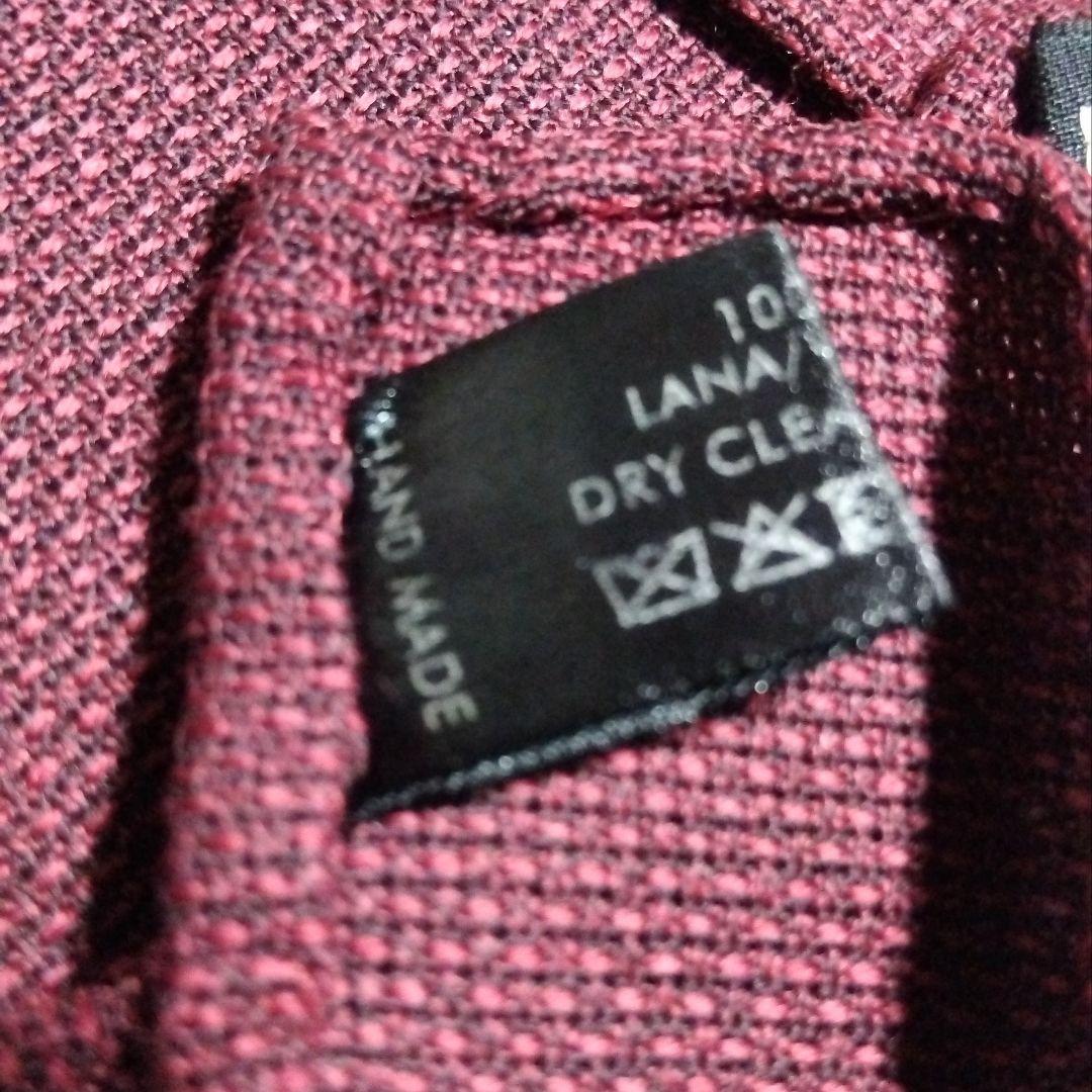 TIEYOURTIE セッテピエゲ ネクタイ ソリッドタイ ワインレッド ウール