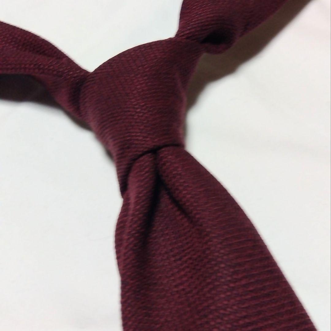 TIEYOURTIE セッテピエゲ ネクタイ ソリッドタイ ワインレッド ウール
