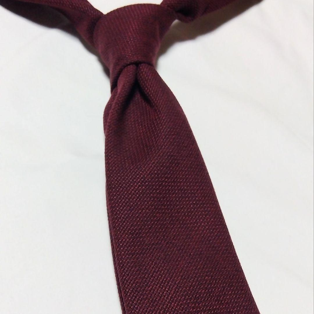 TIEYOURTIE セッテピエゲ ネクタイ ソリッドタイ ワインレッド ウール