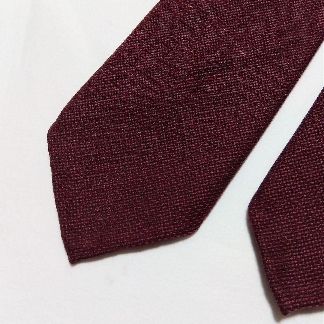 TIEYOURTIE セッテピエゲ ネクタイ ソリッドタイ ワインレッド ウール