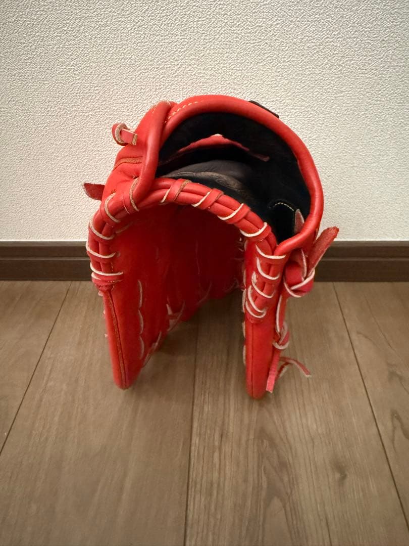 ミズノ 赤 軟式野球用グローブ