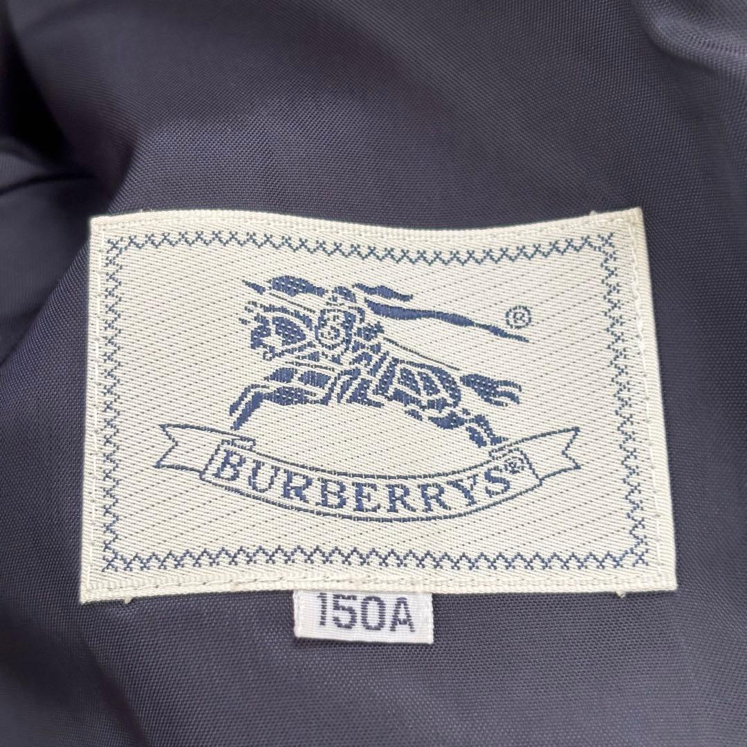 バーバリーノバチェック ウール ダッフルコートキッズ150 レディースSネイビー