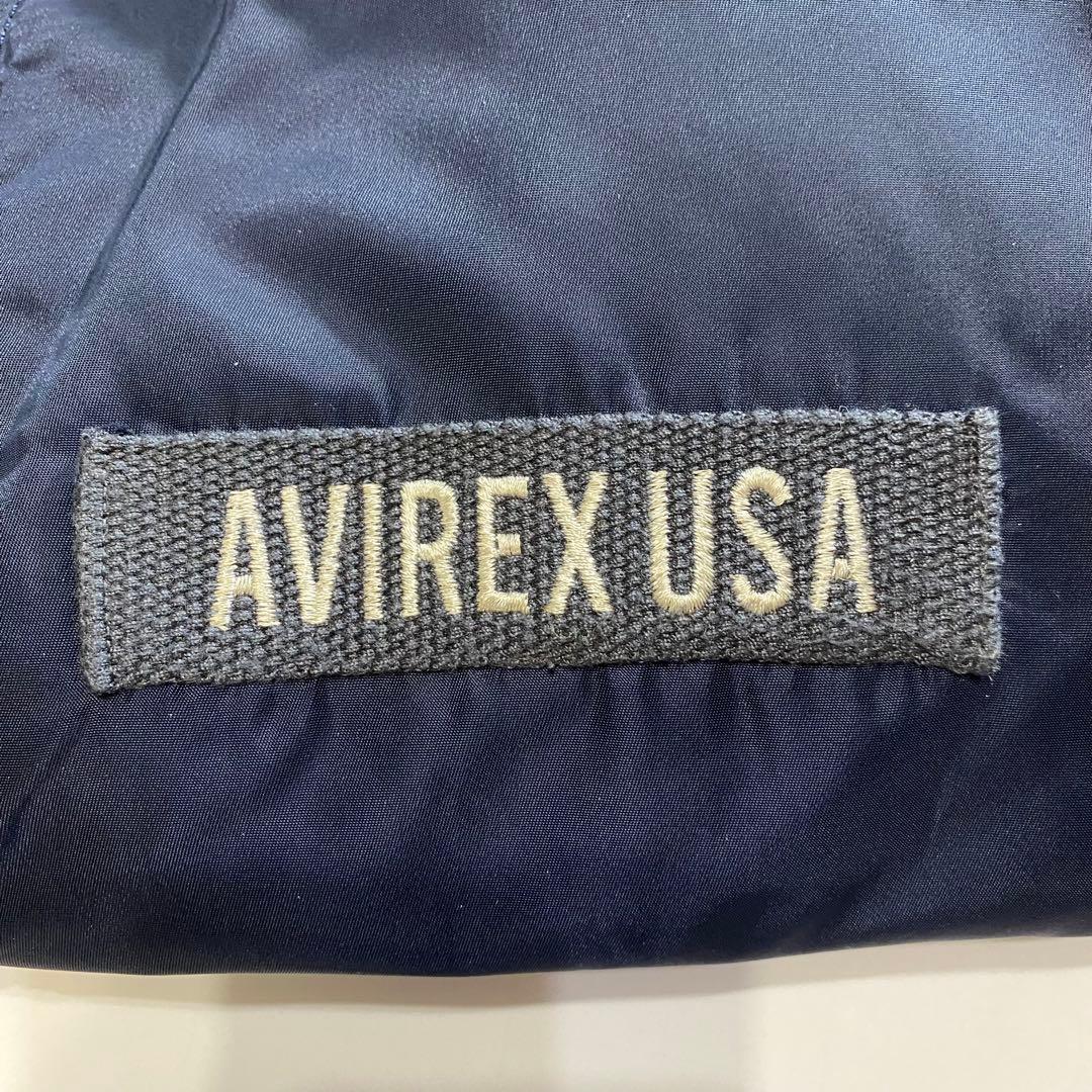AVIREX アヴィレックス MA-1 フライト ネイビー ワッペン M 短丈