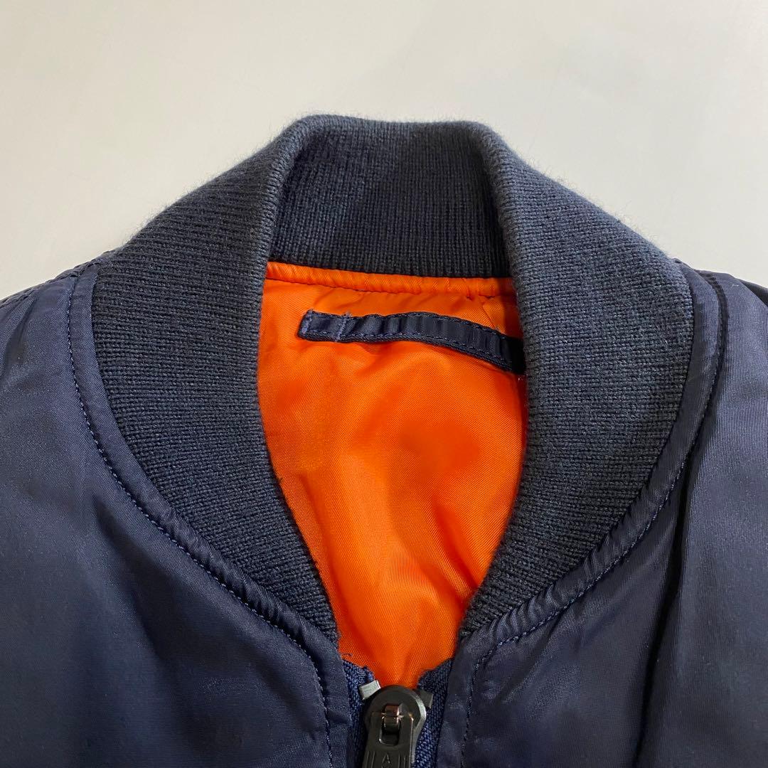 AVIREX アヴィレックス MA-1 フライト ネイビー ワッペン M 短丈