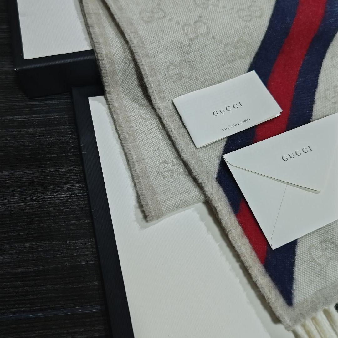 ❤美品箱付き❤GUCCI マフラー ストール ショール スカーフ❤ホワイト❤