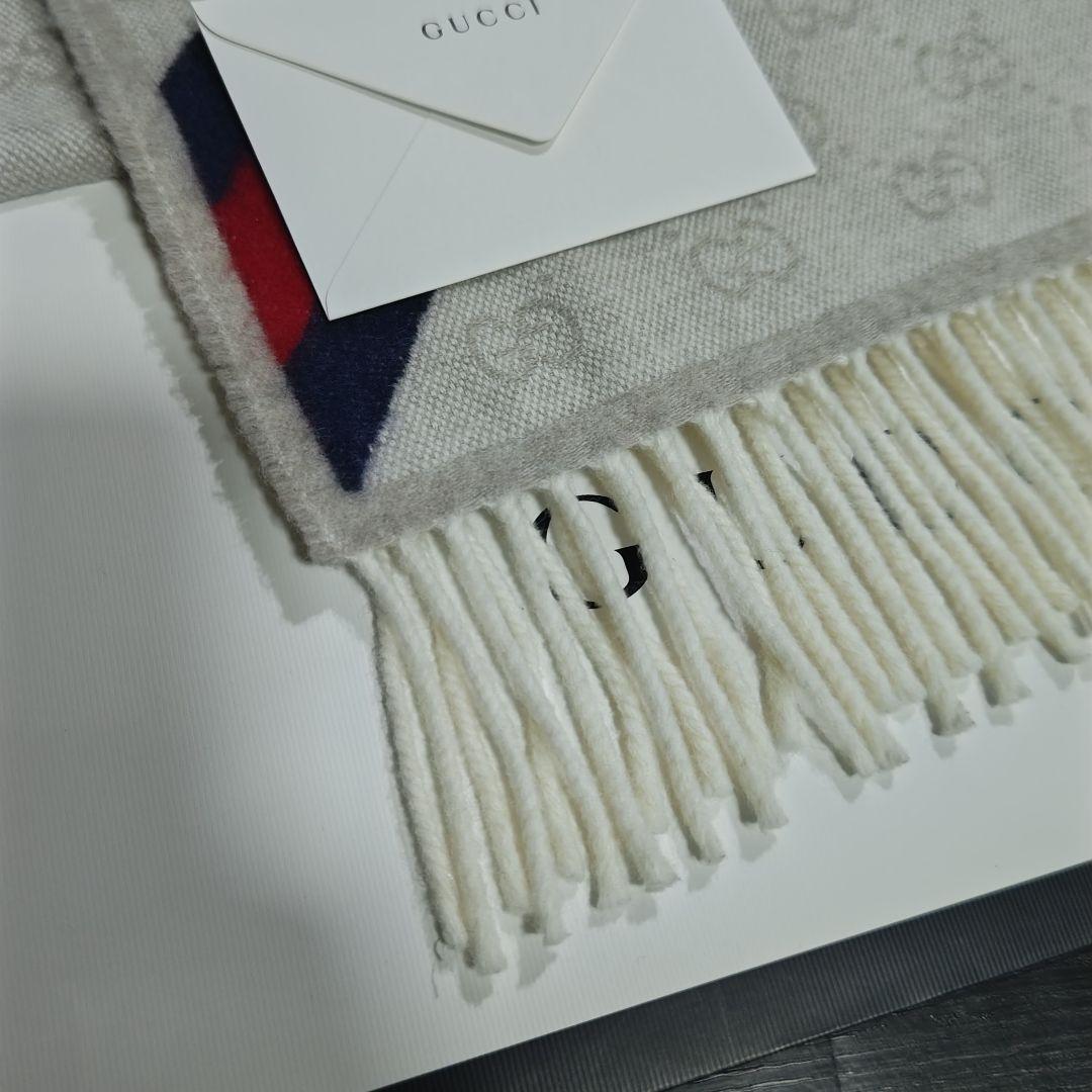 ❤美品箱付き❤GUCCI マフラー ストール ショール スカーフ❤ホワイト❤
