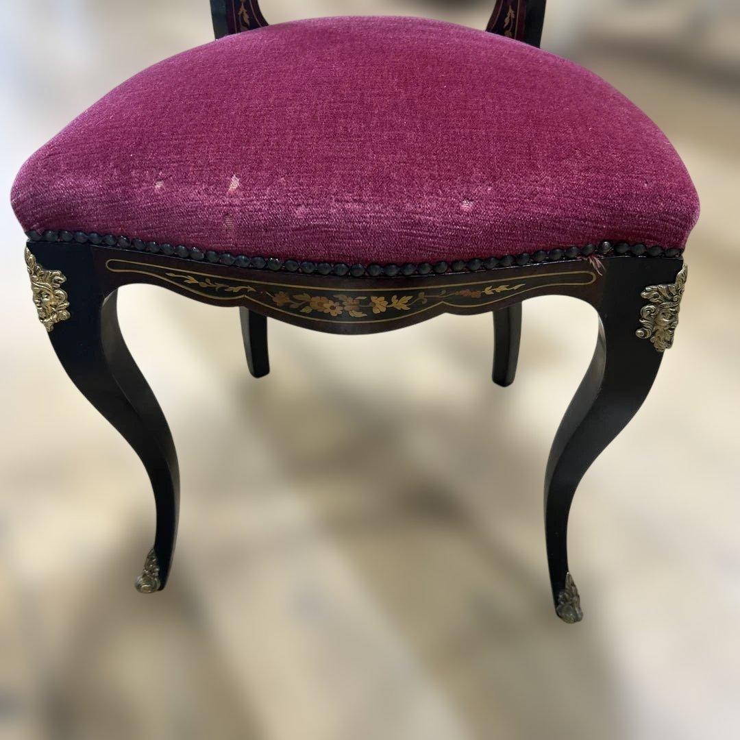 ワインレッド椅子　西洋　英国アンティーク バルーンバックチェア　レトロ