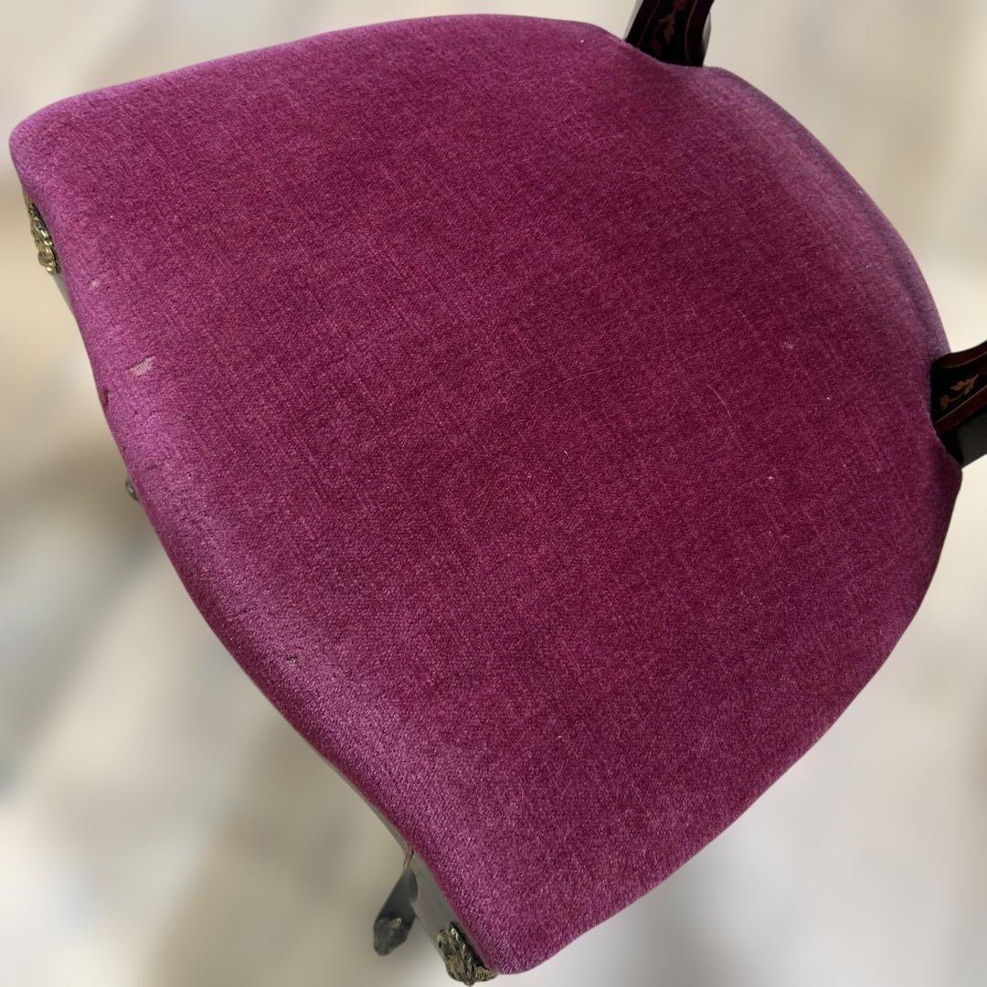 ワインレッド椅子　西洋　英国アンティーク バルーンバックチェア　レトロ