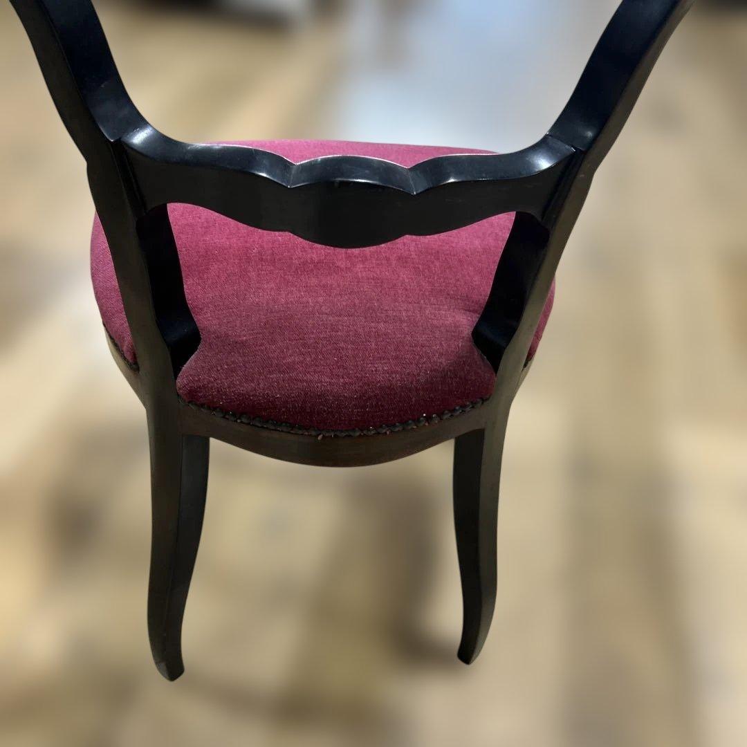 ワインレッド椅子　西洋　英国アンティーク バルーンバックチェア　レトロ