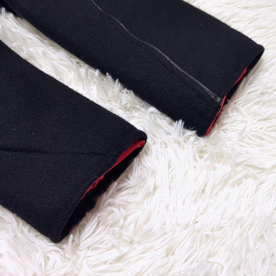 希少 美品✨ショット Pコート 黒 金ボタン レザーパイピング メルトン 38