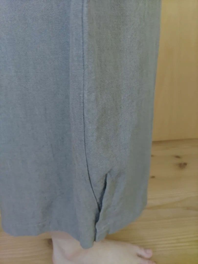 slon square linenポケット付きタックパンツ