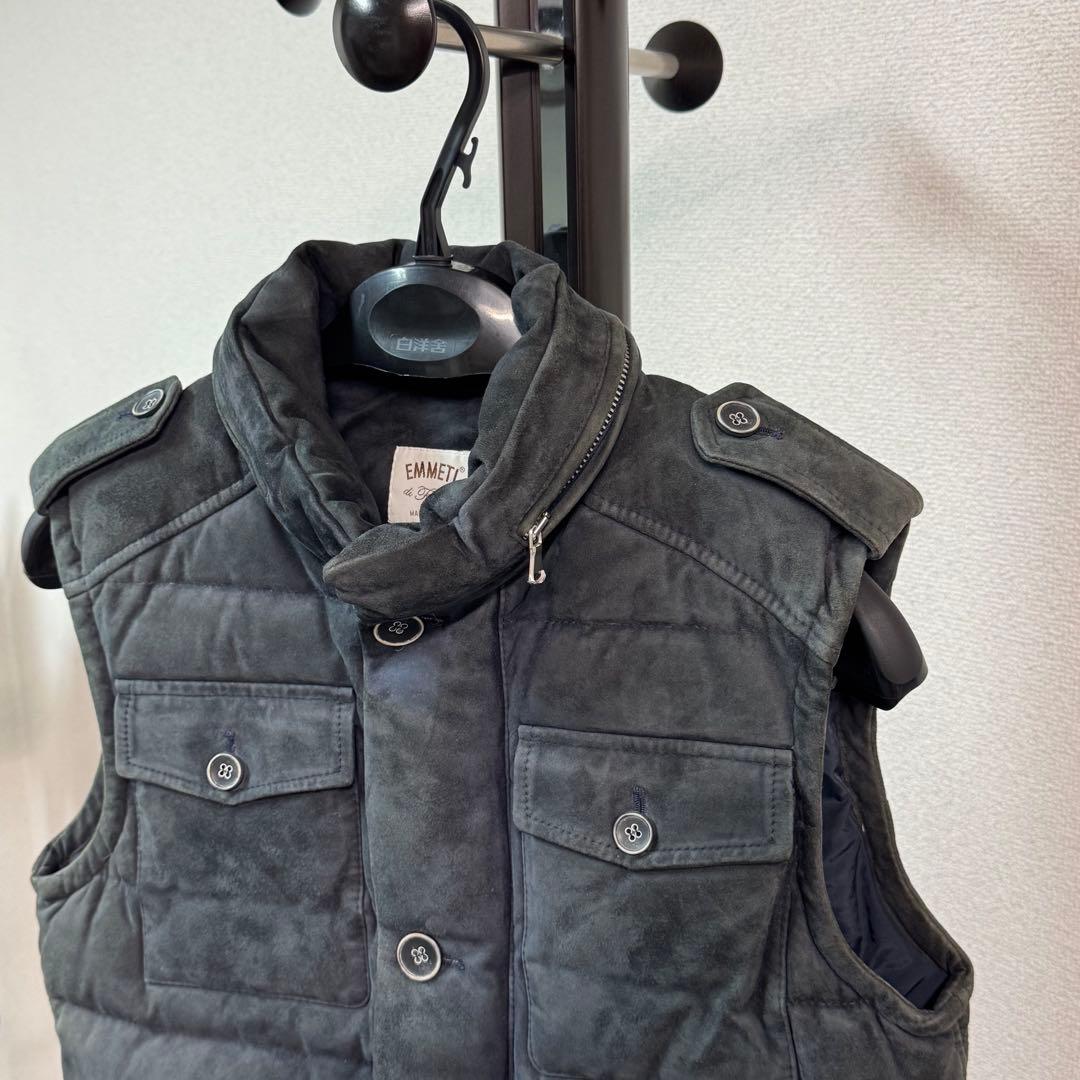EMMETI ムートンダウンベスト 44サイズ ジャケット スエード レザー