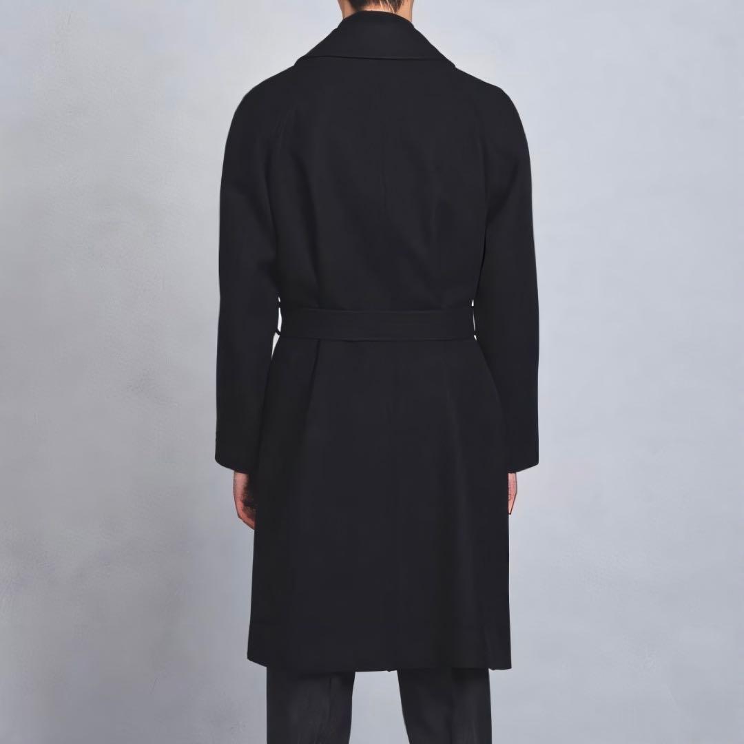 【試着程度】SOVEREIGN ソフトメルトンラップコート ブラック L