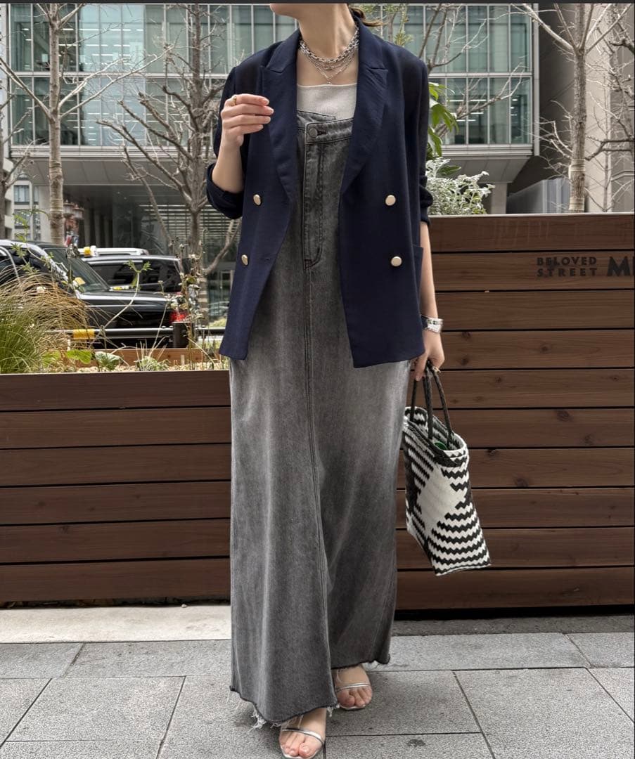 DOUDOU 裾フリンジジャンスカ