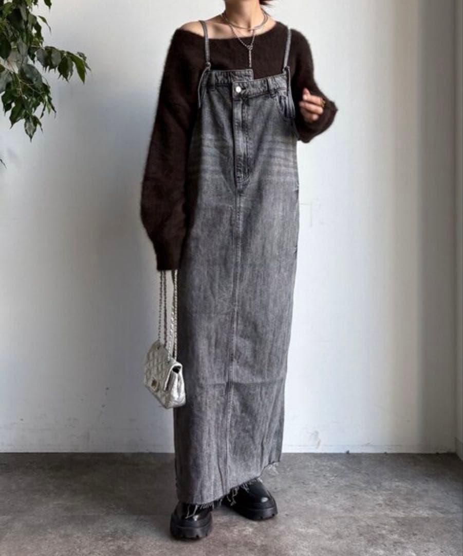 DOUDOU 裾フリンジジャンスカ