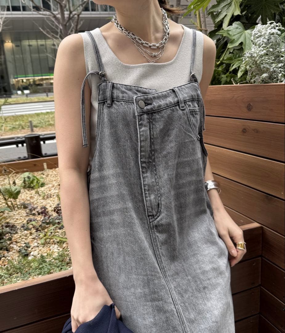 DOUDOU 裾フリンジジャンスカ