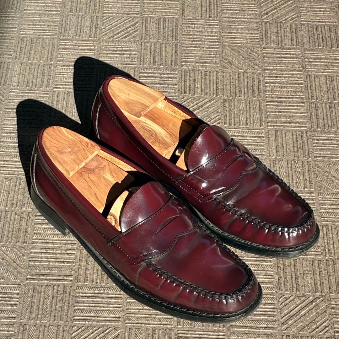 【Vibramソール】G.H.BASS ローファー ワイン 赤茶 7.5