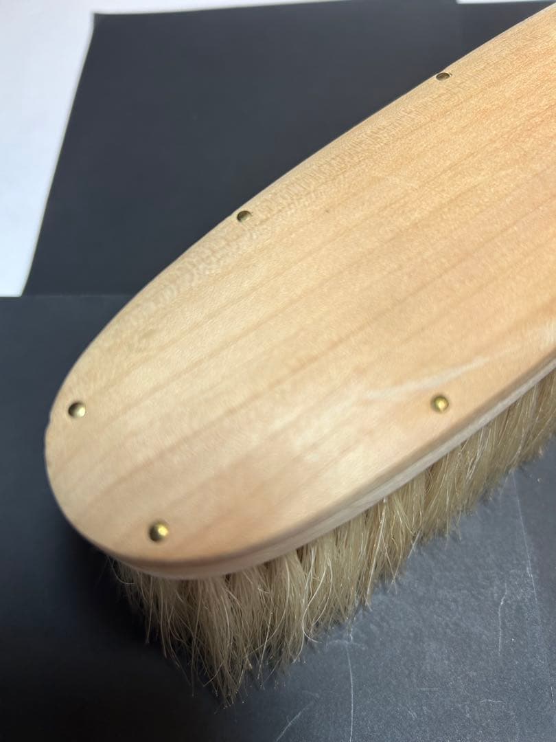 美品　ブラシの平野　洋服ブラシ　手植え水雷型　馬毛100%