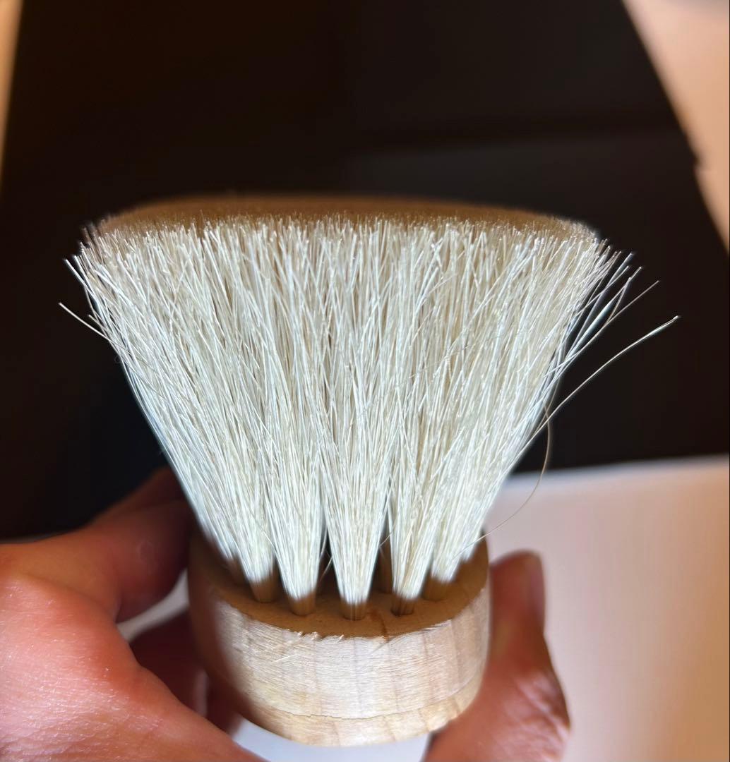 美品　ブラシの平野　洋服ブラシ　手植え水雷型　馬毛100%