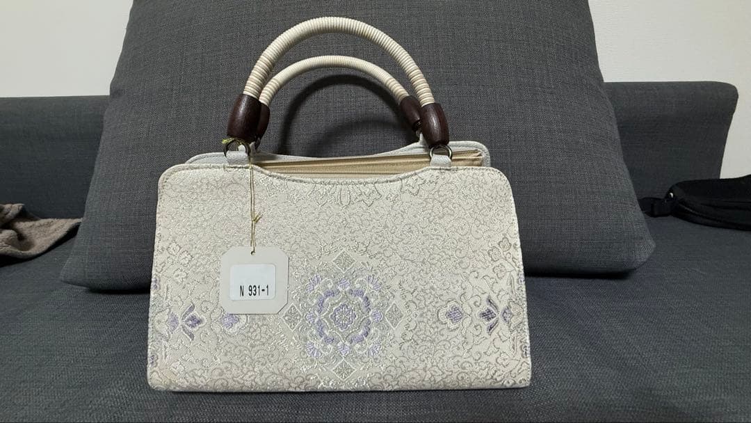 美庵 花柄刺繍 和装用バッグ