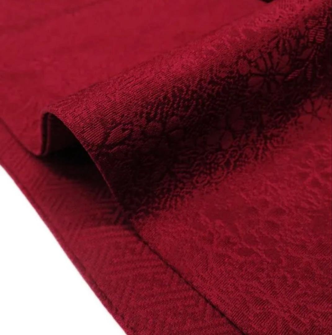 無地　振袖 着物 ワインレッド　赤