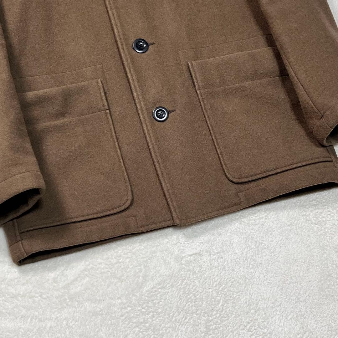 『MHL.』メルトンコート 生地切替 チンフラップ マーガレットハウエル M