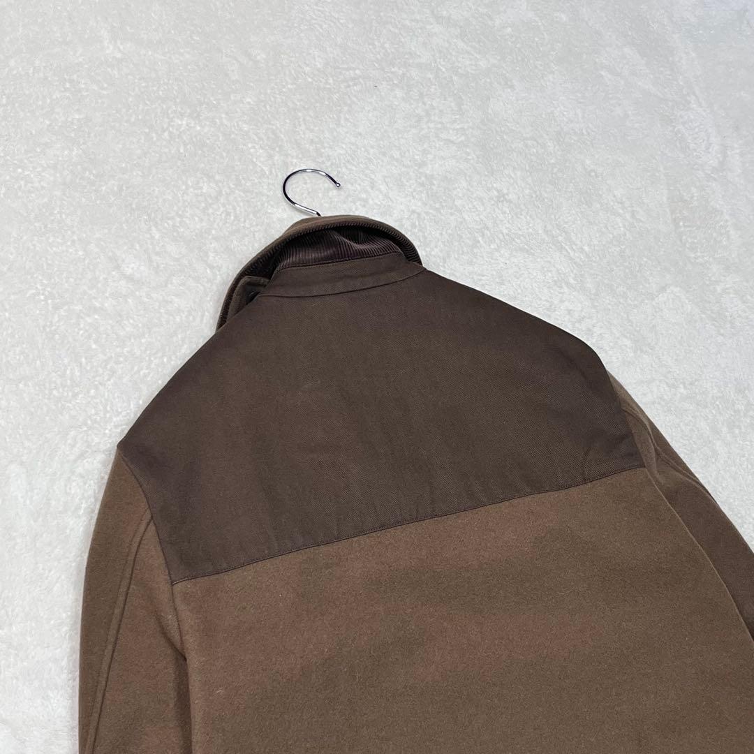 『MHL.』メルトンコート 生地切替 チンフラップ マーガレットハウエル M
