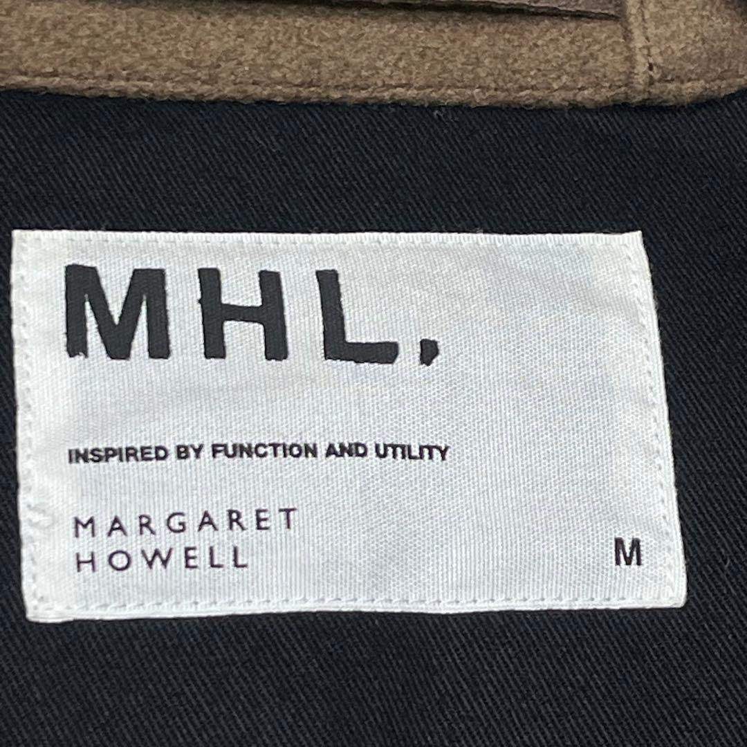 『MHL.』メルトンコート 生地切替 チンフラップ マーガレットハウエル M