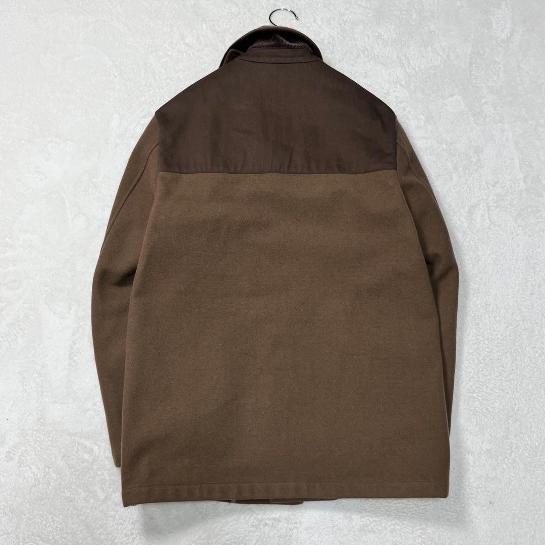 『MHL.』メルトンコート 生地切替 チンフラップ マーガレットハウエル M