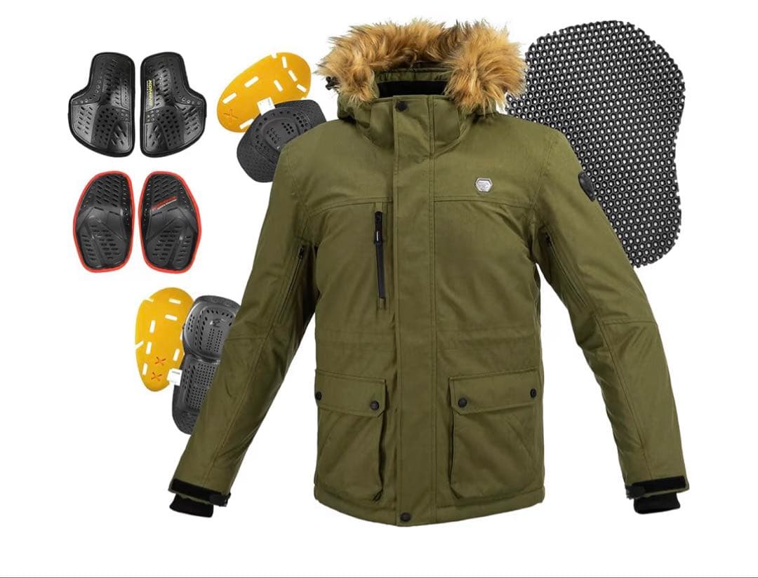 KOMINE・JK-6154 プロテクトウインターコート XL・アーミーグリーン