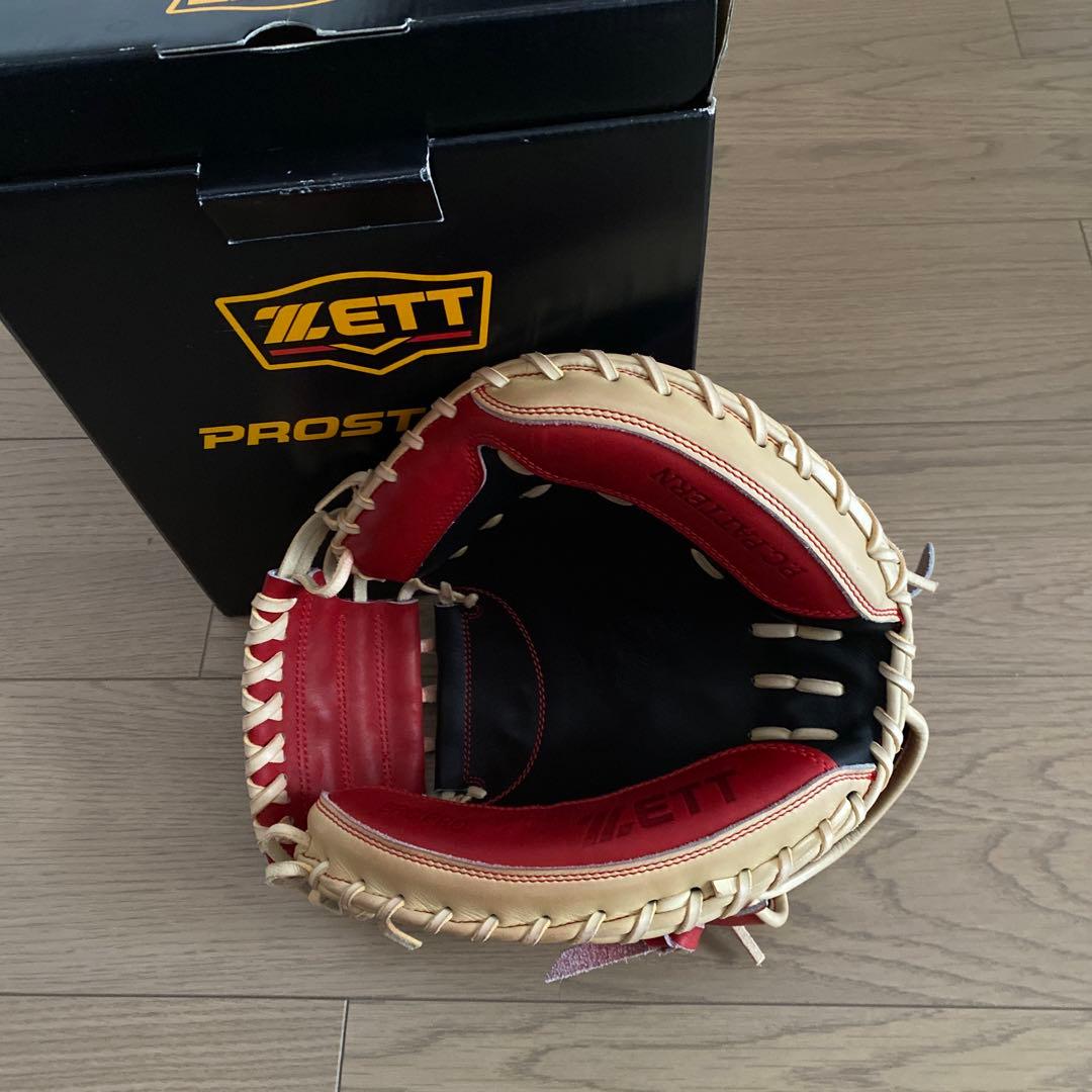 【未使用】ZETT PROSTATUS 軟式グローブ 赤黒