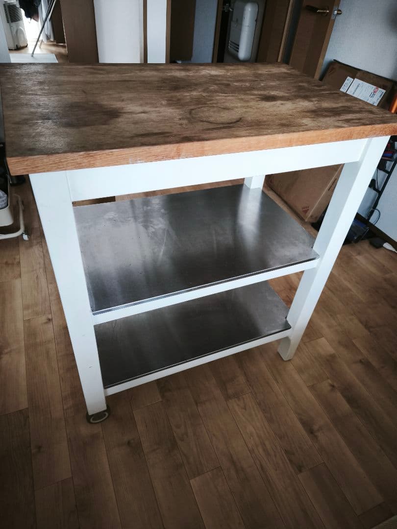 IKEA STENSTORP　 木製天板 ステンレス棚