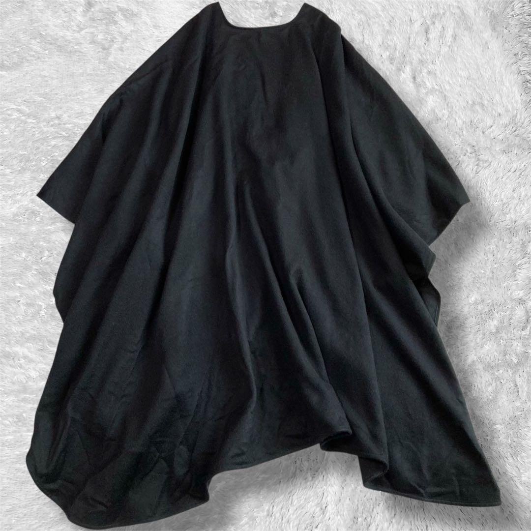 【タグ付】 KUNA クーナ ベビーアルパカ100% ポンチョ ケープ 黒