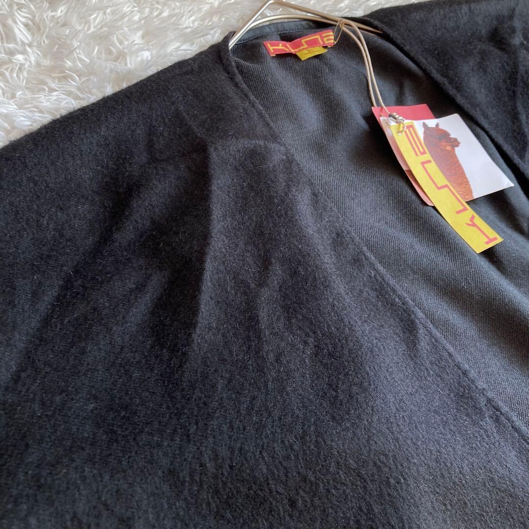 【タグ付】 KUNA クーナ ベビーアルパカ100% ポンチョ ケープ 黒