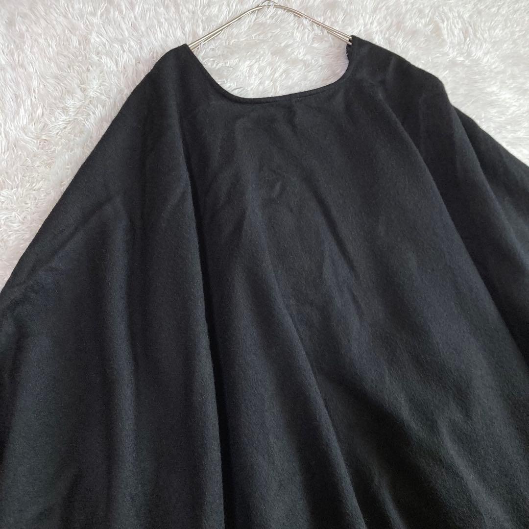 【タグ付】 KUNA クーナ ベビーアルパカ100% ポンチョ ケープ 黒