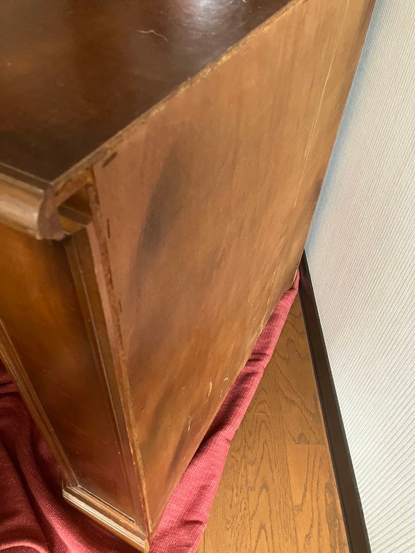 木製キャビネット　フローラルインレイ象嵌細工