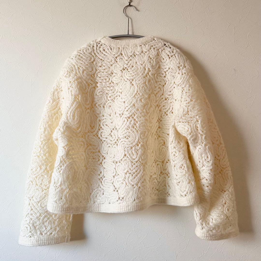 IENA 2024AW エンブロイダリーレースジャケット　ホワイト