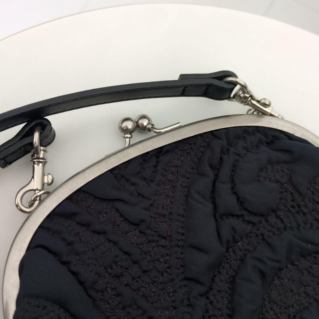 キルティング　がま口　ショルダーバッグ