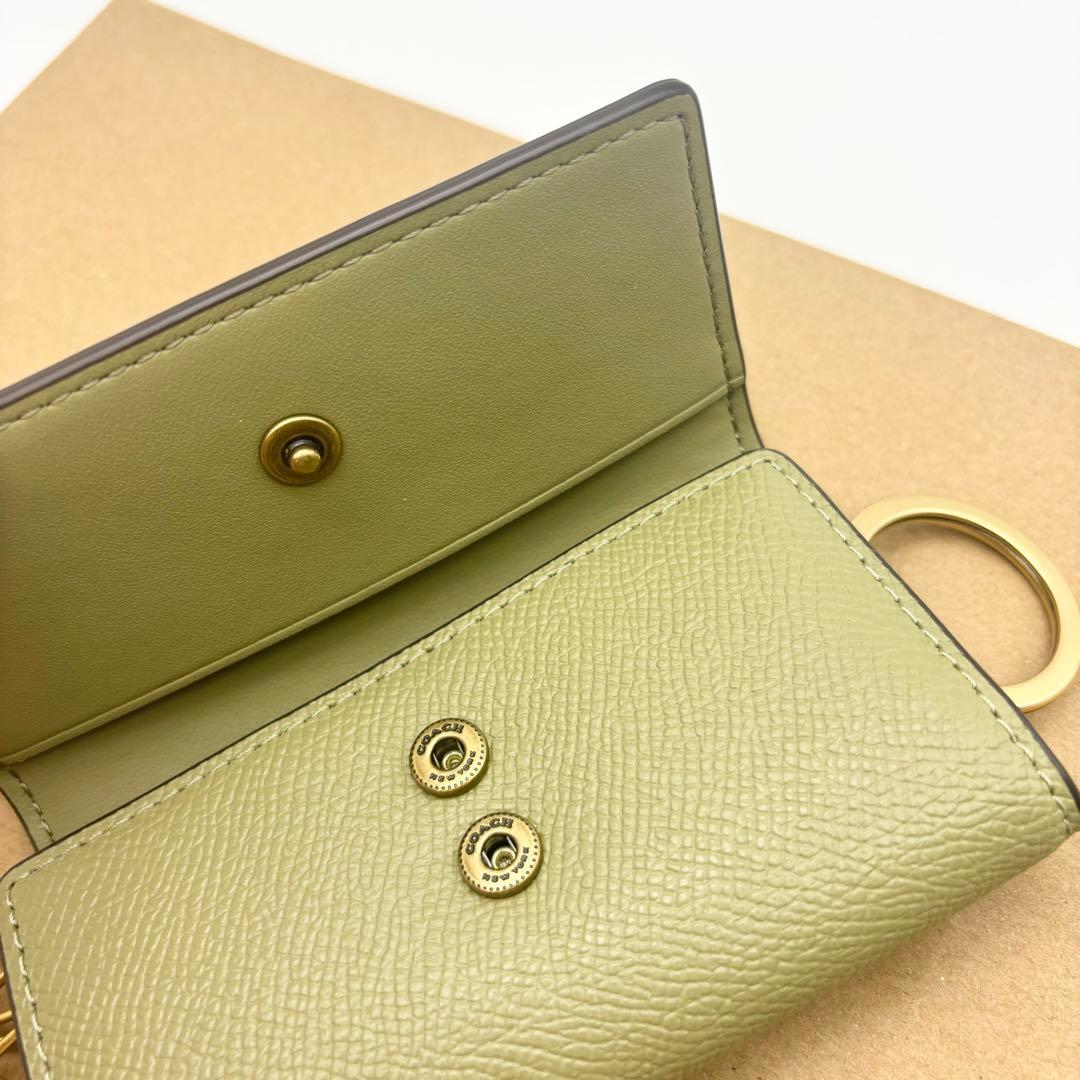 【COACH☆新品】6 リング キー ケース！クロスグレイン レザー！モス！