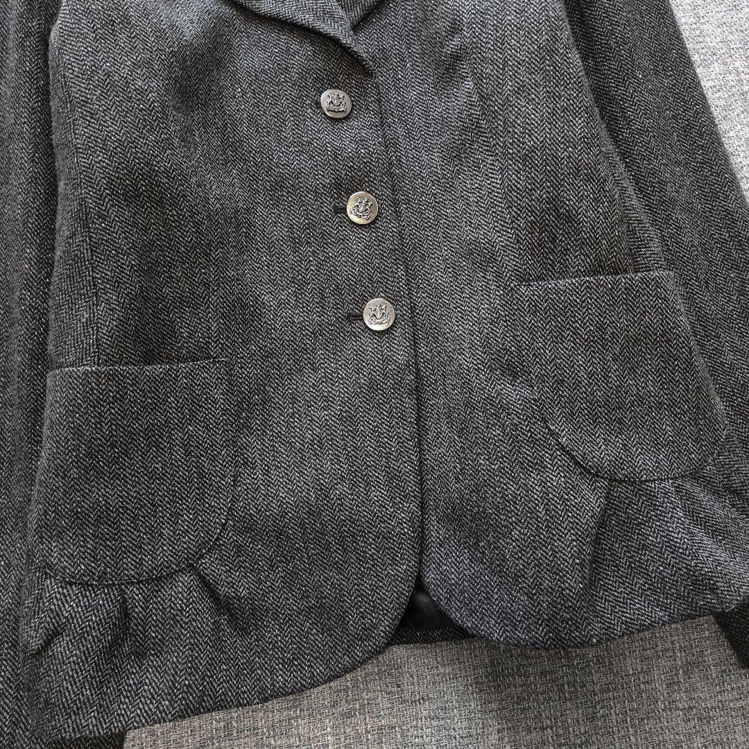 マックスマーラ　マリナリナルディ　ヘリンボーン　ラメ糸　テーラードジャケット