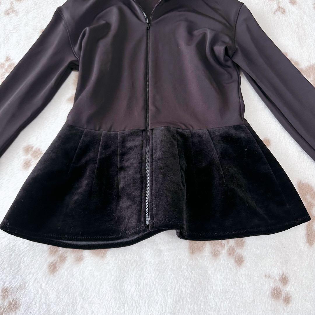 ジャンポールゴルチエ ベロア 切り替え へプラム ジップ トップス ジャケット