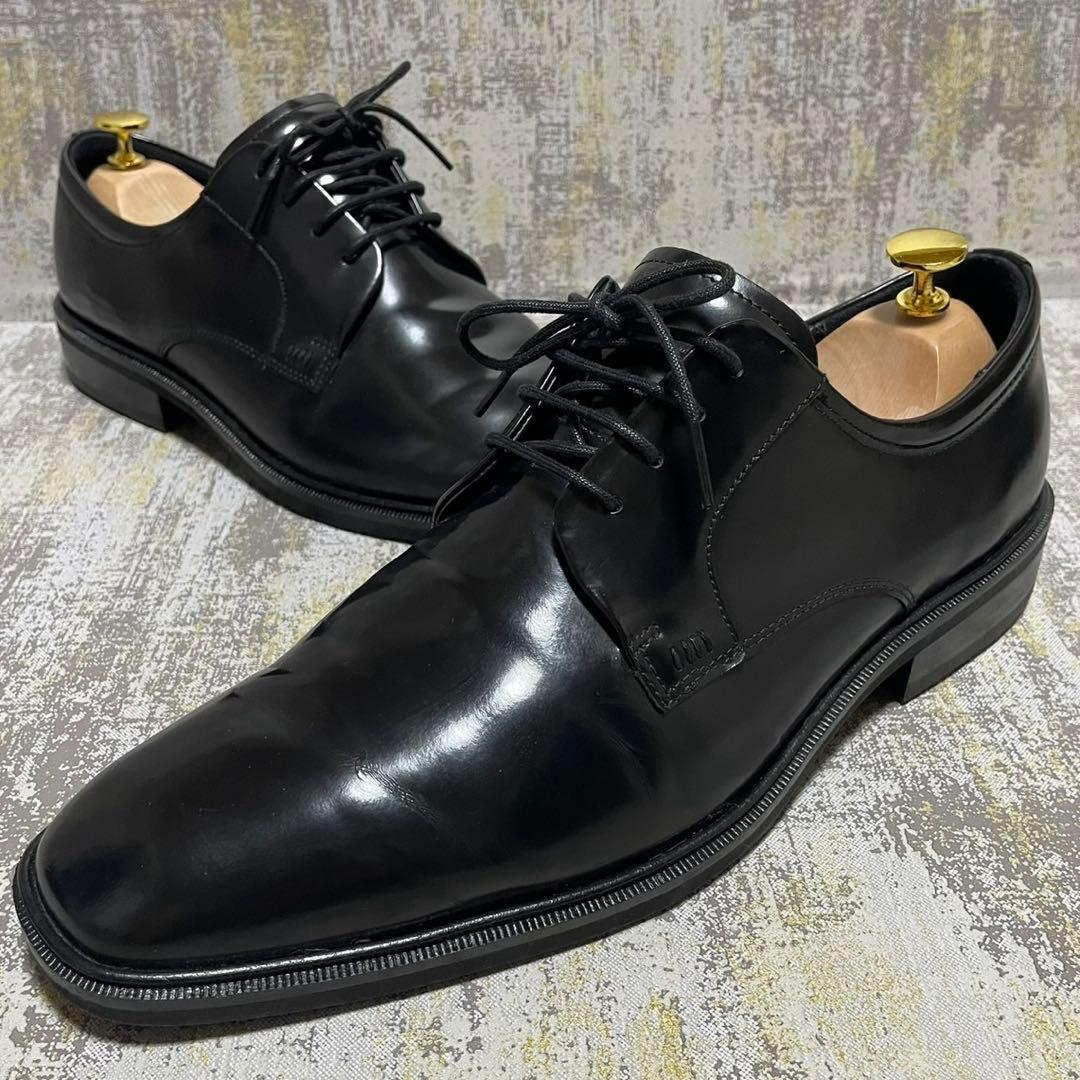★28.5㎝★ブラック フォーマル ビジネスシューズ エコー プレーントゥ