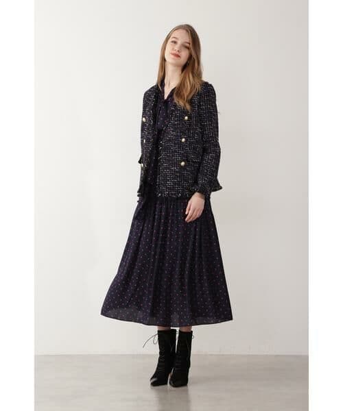 ダブルボタンツイードジャケット