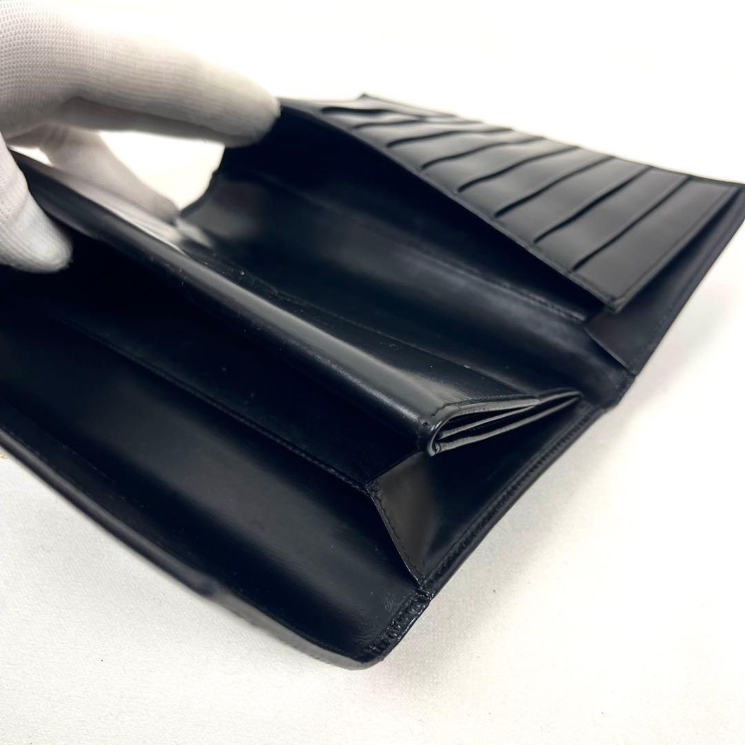 カルティエ　ゴールドパンサー　パンテール　ブラック　ミディアム　長財布　三つ折り