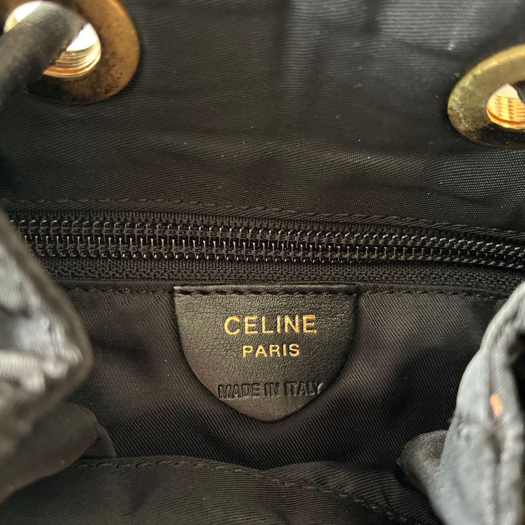 CELINE セリーヌ　黒 ドローストリング ショルダーバッグ