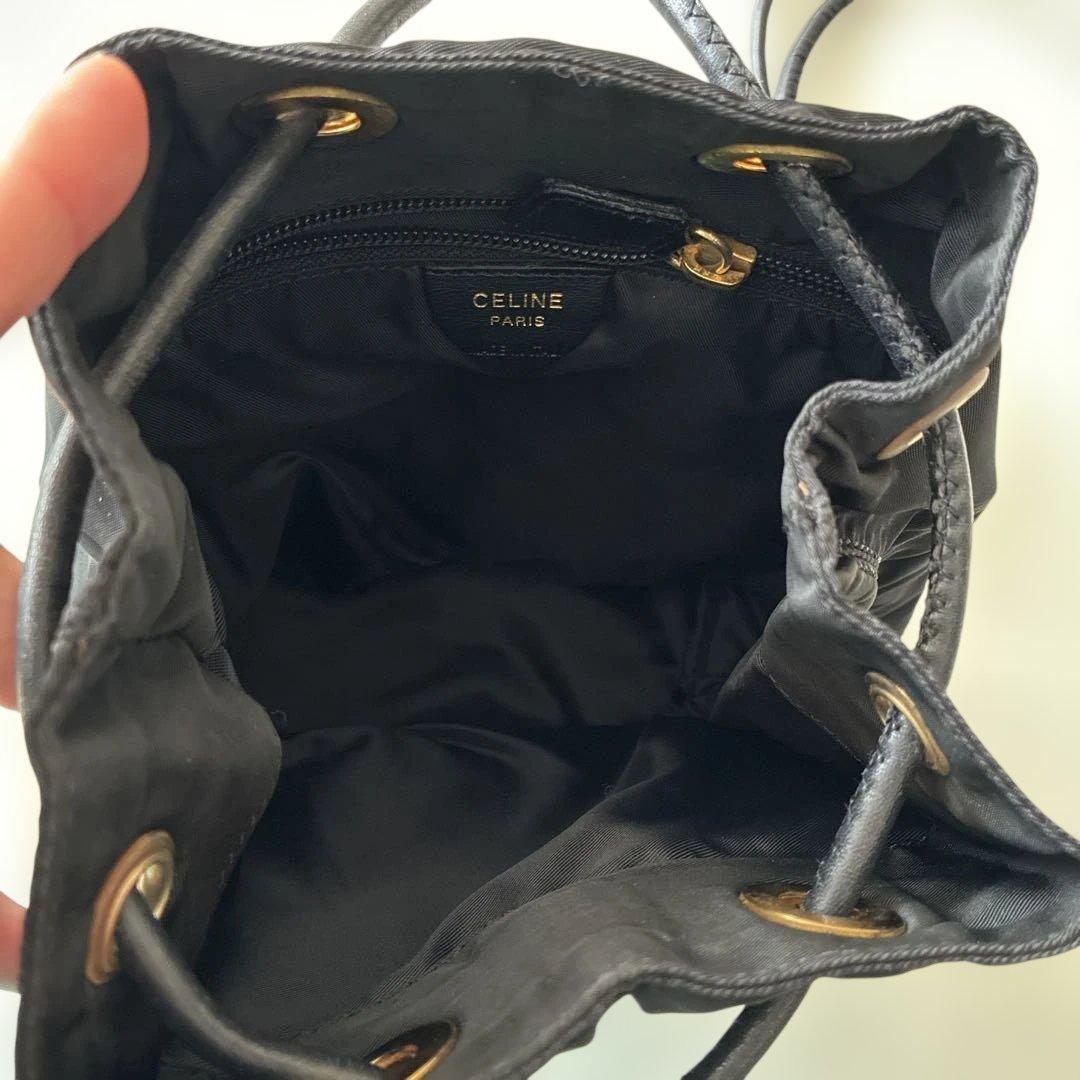 CELINE セリーヌ　黒 ドローストリング ショルダーバッグ