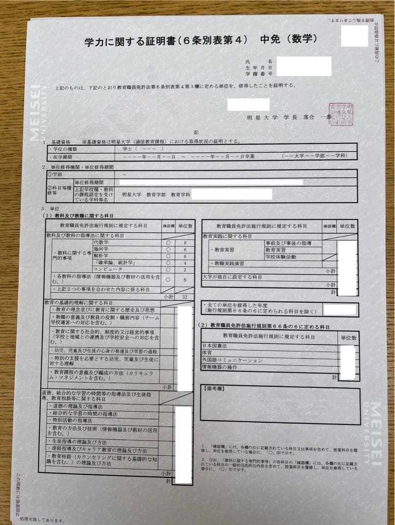 明星大学通信 中高数学免許科目 科目修了試験模範解答&合格レポート