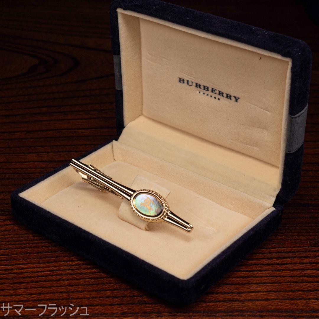 英国の品格が形になった 箱付 BURBERRY 白蝶貝ネクタイピン バーバリー