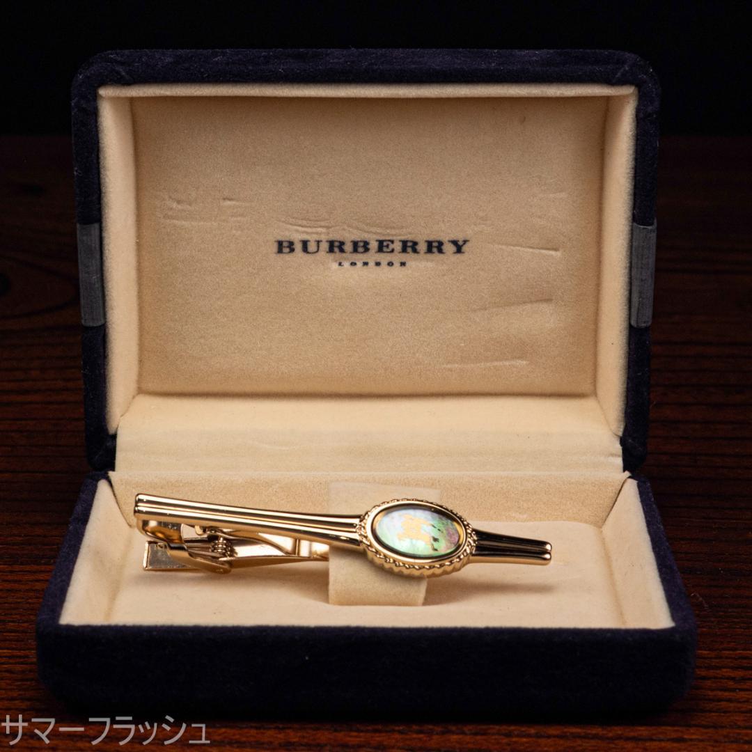 英国の品格が形になった 箱付 BURBERRY 白蝶貝ネクタイピン バーバリー