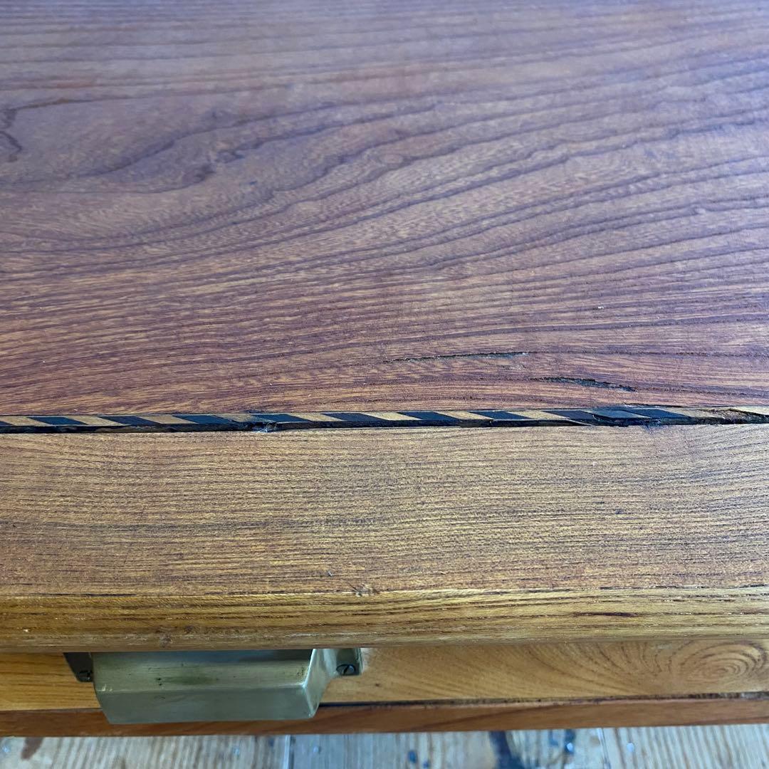 アンティーク ローテーブル ろくろ脚 文机 テレビ台 欅 無垢材 y155